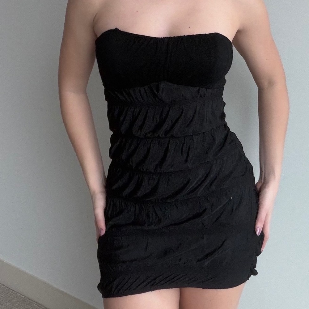 Vintage Y2K Bui Yah Kah USA stretch Knit Textured Mini‎ Dress